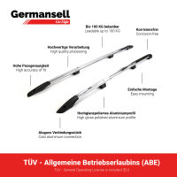 Dachreling passend f&uuml;r Opel Vivaro L2-H1 Bj. 2014-2019 Alu Hochglanz