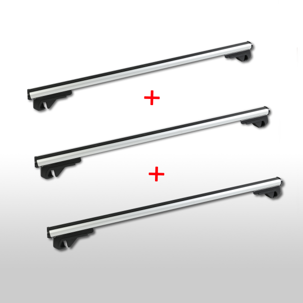 Set of 3 roof racks suitable for Renault Trafic from 2001 150cm