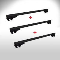 Set of 3 roof racks suitable for Renault Trafic from 2001 Aluminum black 150cm