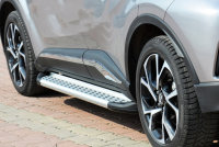Running Boards suitable for Toyota C-HR from 2017 Olympus chrome with T&Uuml;V