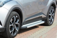Running Boards suitable for Toyota C-HR from 2017 Olympus chrome with T&Uuml;V