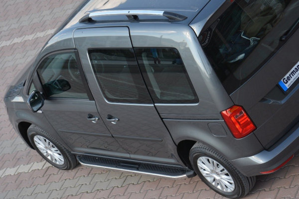 Running Boards suitable for VW Caddy from 2003 Ares chrome with T&Uuml;V