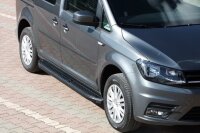 Trittbretter passend f&uuml;r VW Caddy Bj. 2003-2020 Ares Schwarz mit ABE