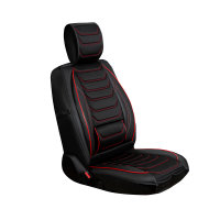 Seat covers for Volkswagen Caddy und Maxi from 2007 in black red model Dubai