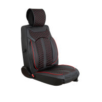 Seat covers for Dacia Doker from 2012 in black red model Bangkok