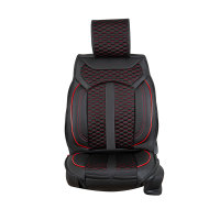 Seat covers for Dacia Doker from 2012 in black red model Bangkok