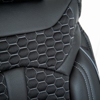 Seat covers for Dacia Duster from 2010 in black white model Bangkok