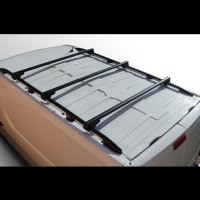Set of 3 roof racks suitable for Peugeot Expert from 2007 Aluminum black 140 cm