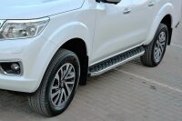 Running Boards suitable for Nissan Navara NP300 from 2015 Hitit chrome with T&Uuml;V