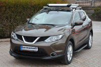 Running Boards suitable for Nissan Qashqai from 2014 Olympus black with T&Uuml;V