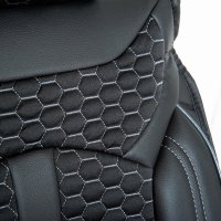 Sitzbez&uuml;ge passend f&uuml;r Peugeot 5008 ab 2018 in Schwarz/Wei&szlig; Set Bangkok