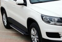 Trittbretter passend f&uuml;r VW Tiguan 2007-2015 Olympus Schwarz mit ABE