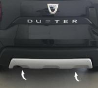 Diffusor Hinten passend f&uuml;r Dacia Duster  Baujahr 2018-2023 ohne Parksensoren in Silber