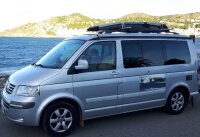 Dachreling passend f&uuml;r VW Camper California lang (T5 T6 und T6.1) ab Bj. 2003 Alu Schwarz