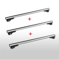 Set of 3 roof racks suitable for Volvo XC 90 from 2002 Aluminium 130 cm