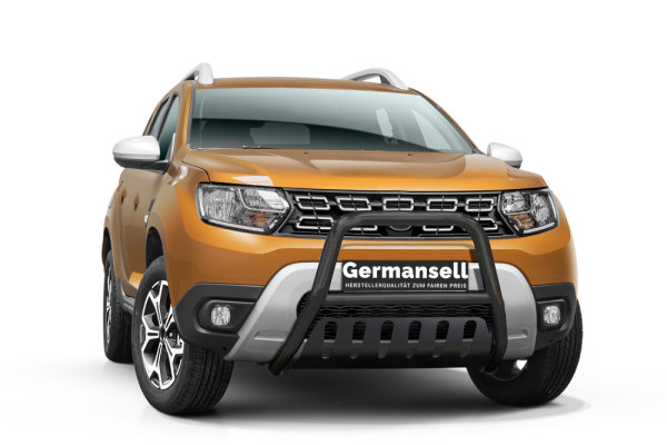 Bullbar with plate black suitable for Dacia Duster years from 2018