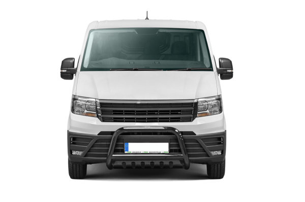 Bullbar with plate black suitable for VW Crafter years from 2017