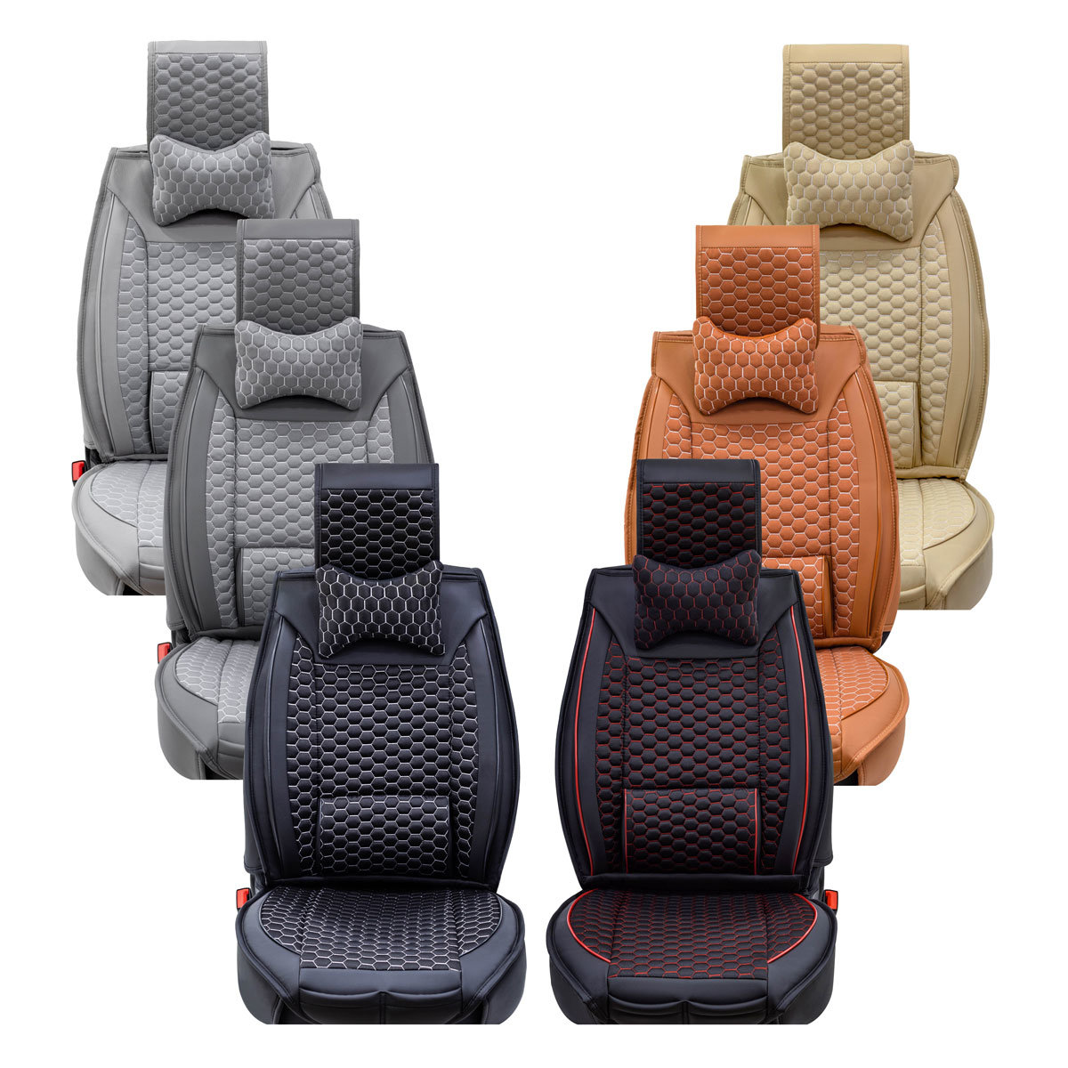 Custom Fit Autozubehör Sitzbezüge für 5 Sitze komplettes Set hochwertiges  Leder speziell für Volkswagen VW Polo - AliExpress