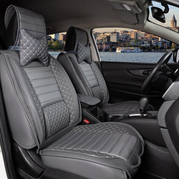 MaKeMoney Sitzbezug Komplett Set Für Peugeot 2008 2020-2023 - 9-teilig PU Leder