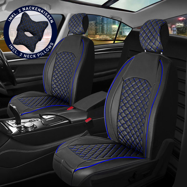 Sitzbezüge Auto für Mitsubishi Space Star (2014-2019) - Autositzbezüge  Universal Schonbezüge für Autositze - Auto-Dekor - Tuning - blau DG-0007
