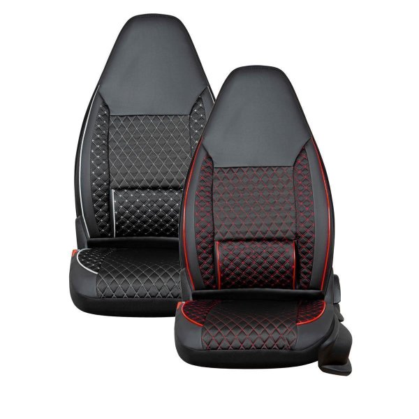 Hochwertige Sitzbezüge für Audi A2 (Schwarz-Rot) - RoyalClass