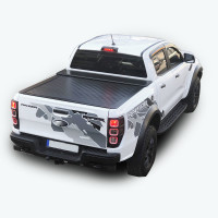 Tonneau cover Ford Ranger XL and XLT Double Cap 2006-2012 Black Set with partition wall and central locking system