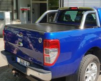 Laderaumabdeckung Ford Ranger Limited Extra Cab 2012-2022 Schwarz Set mit Trennwand und ZV