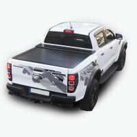 Laderaumabdeckung Ford Ranger XL und XLT Extra Cab 2012-2022 Schwarz Set mit Trennwand und ZV