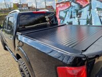 Laderaumabdeckung Nissan Navara Double Cab 2015-2023 Schwarz Set mit Trennwand und ZV