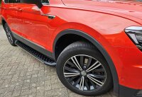 Running Boards suitable for VW Tiguan Allspace from 2016 Olympus black with T&Uuml;V