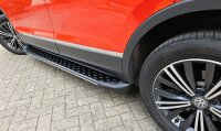 Running Boards suitable for VW Tiguan Allspace from 2016 Olympus black with T&Uuml;V