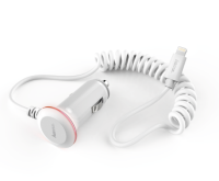 Hama Car charger IPhone IPod 5W/1A 1M spiral cable white LED