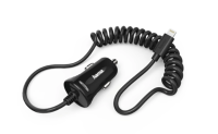 Hama Car charger IPhone IPod 5W/1A 1M spiral cable black LED