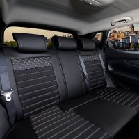 Sitzbez&uuml;ge passend f&uuml;r BMW X7 ab 2019 in Schwarz/Wei&szlig; Set Paris