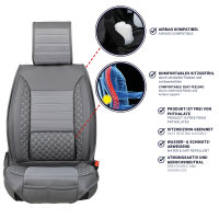 Seat covers Citroen Elysee from 2012 in dark grey colour