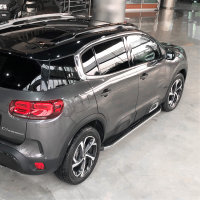 Running Boards suitable for Citroen C5 Aircross from 2018 Ares chrome with T&Uuml;V