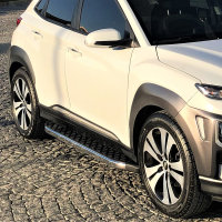 Running Boards suitable for Hyundai Kona from 2017-2023 Hitit chrome with T&Uuml;V