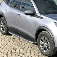 Running Boards suitable for Peugeot 2008 from 2019 Ares chrome with T&Uuml;V