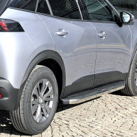 Running Boards suitable for Peugeot 2008 from 2019 Ares chrome with T&Uuml;V