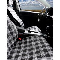 Germansell Sitzauflagen kompatibel mit Citroen C3 Picasso Bj. 2009-2017 in Schwarz/Wei&szlig; 2er Set Kansas