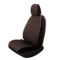 Germansell Sitzauflagen kompatibel mit Toyota Aygo ab Bj. 2005 in Schwarz/Rot 2er Set Minnesota