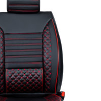 Seat covers Peugeot 5008 from 2018 in black/red