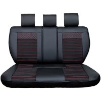 Sitzbez&uuml;ge passend f&uuml;r Peugeot 5008 ab 2018 in Schwarz/Rot Set Paris