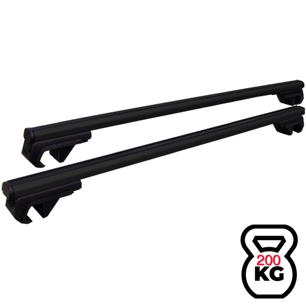 3er Set Schwerlast Dachtr&auml;ger 300 kg passend f&uuml;r Fiat Scudo ab Bj. 2007 Aluminium Schwarz 140cm