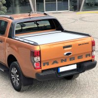 Tonneau cover suitable for Ford Ranger Wildtrak Double Cab in silver from year of construction 2012