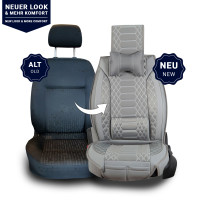 Front seat covers suitable for BMW X1 from 2009 in color Gray Set of 2 Checkered mix