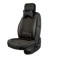 Front seat covers suitable for BMW X1 from 2009 in color Black Beige Set of 2 Checkered mix
