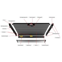 Laderaumabdeckung Single | Ford Ranger Wildtrak Extra Cab | Bj 2012-2023 | Schwarz