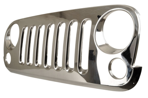 K&uuml;hlergrillblende Edelstahl HSP passend f&uuml;r Jeep Wrangler JK 2007-2017
