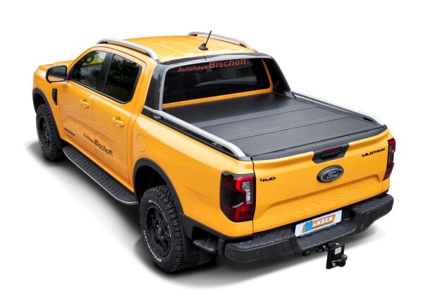 Aluminium Laderaumabdeckung 3-teilig klappbar HSP passend f&uuml;r Ford Ranger 2023- Doppelkabine Wildtrak